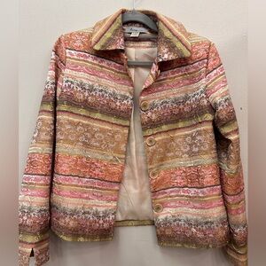 Vintage Analogy Blazer Lined Long Sleeve Embroidered Jacket Small